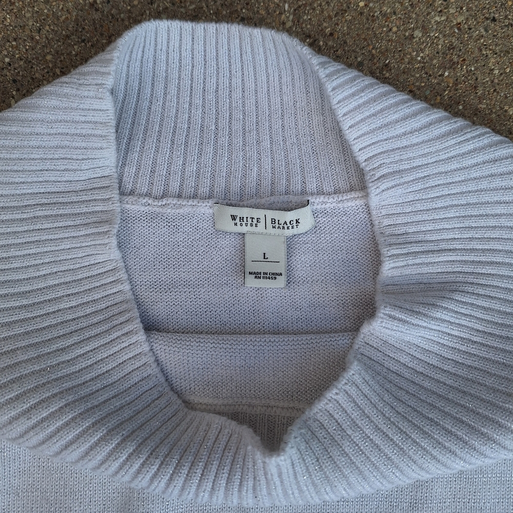 WHBM Winter White Sparkle Shimmer Sweater.